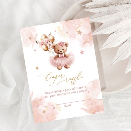 Ballons Teddy Bear Luier Raffle Tickets Informatiekaartje