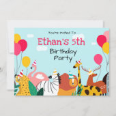 Ballons van de Birthday Party over uitnodigingen v (Voorkant)