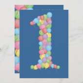 Ballons van de Partij van de Verjaardag van Kaart (Voorkant / Achterkant)