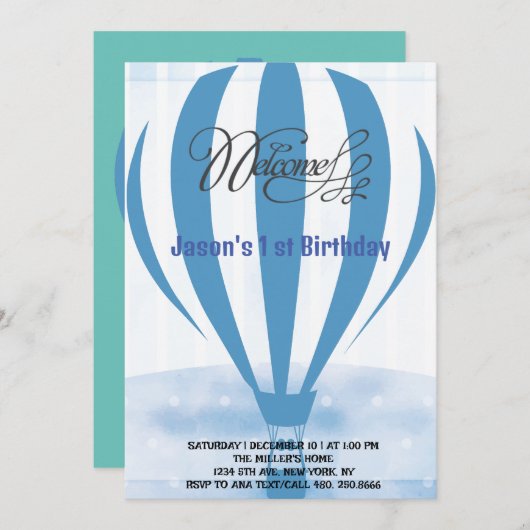 Ballons van het honingfeest voor je eerste verjaar kaart (Voorkant / Achterkant)