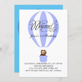 Ballons van het honingfeest voor je eerste verjaar kaart