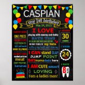 Ballons voor eerste verjaardag, bord poster 233 (Voorkant)