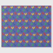 Ballonsculptuur primaire kleuren honden cadeaupapier (Vlak)