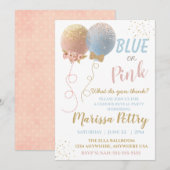Ballonsekse onthult partijblauw of roze kaart (Voorkant / Achterkant)