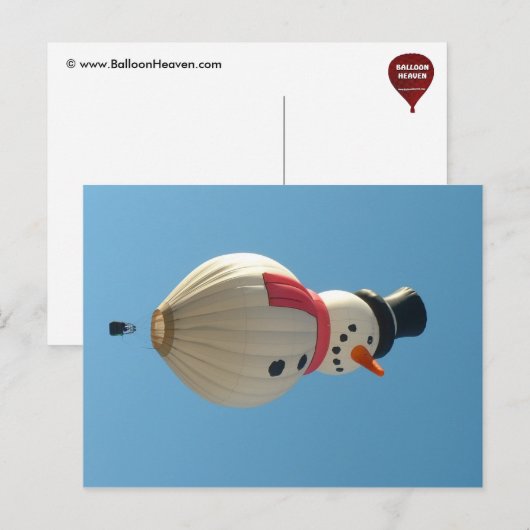Ballonsneeuwman Briefkaart (Voorkant / Achterkant)