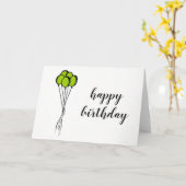 Ballontekening - Verjaardagkaart - Leeg binnenin Kaart (Gele Bloem)