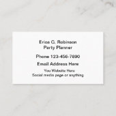 Ballonthema partijplanningsdiensten visitekaartje (Achterkant)