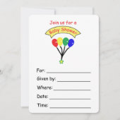 Ballonuitnodiging voor een Baby shower Kaart (Voorkant)