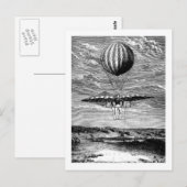  ballonvaarder met parachute briefkaart (Voorkant / Achterkant)