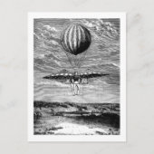  ballonvaarder met parachute briefkaart (Voorkant)