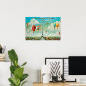 Ballonvaart boven Parijs Poster (Thuiskantoor)