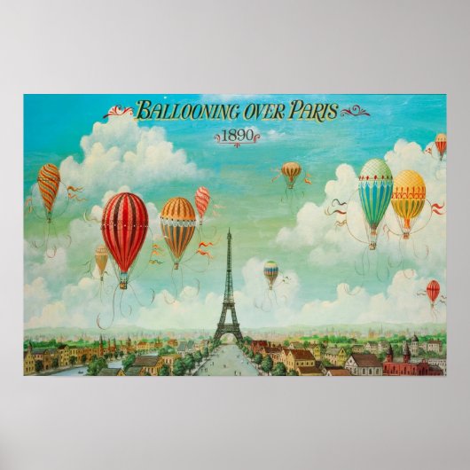 Ballonvaart boven Parijs Poster (Voorkant)