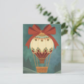 Ballonvaart decoratieve versiering feestdagenkaart (Staand voorkant)