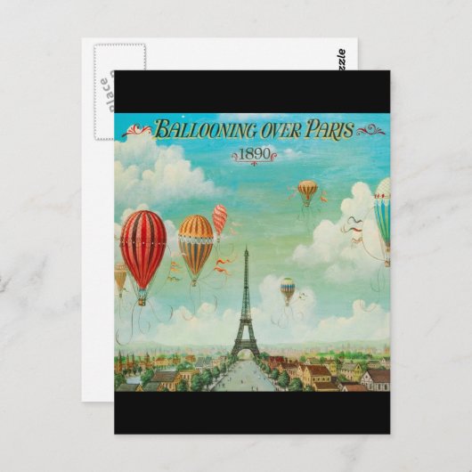 ballonvaart over het Parijse Briefkaart (Voorkant / Achterkant)