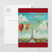  ballonvaart over het Parijse Briefkaart (Voorkant / Achterkant)
