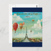  ballonvaart over het Parijse Briefkaart (Voorkant / Achterkant)