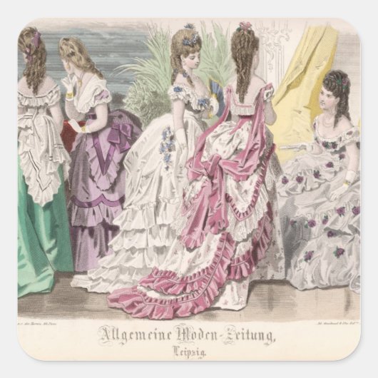 ballonvaarzen vierkante sticker (Voorkant)