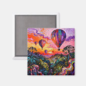 Ballonvaren bij zonsopgang 1 magneet (Voorkant / Achterkant)