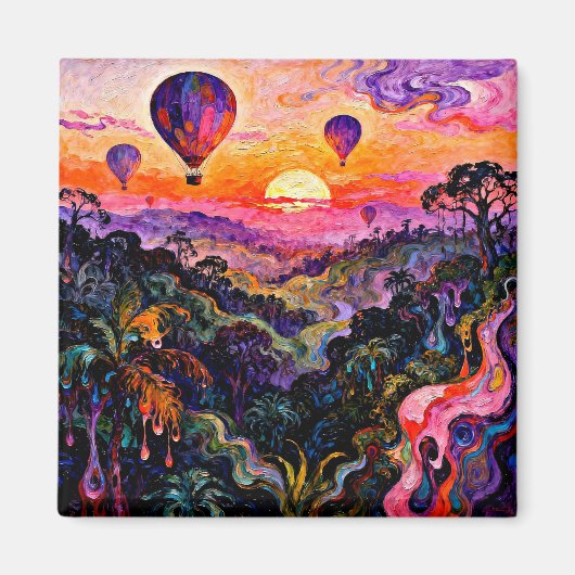 Ballonvaren bij zonsopgang 2 magneet (Voorkant)