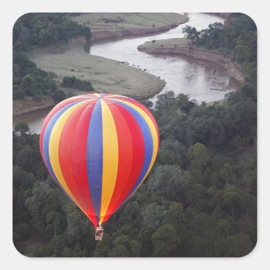 Ballonvaren boven de Mara-rivier Vierkante Sticker (Voorkant)