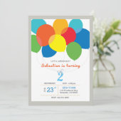 Ballonverjaardagsuitnodiging Kaart (Staand voorkant)