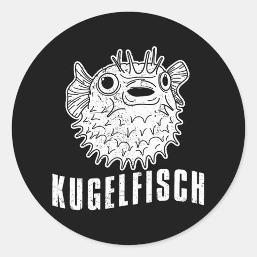 Ballonvis dieren aquaria oceanen kogelvis ronde sticker (Voorkant)