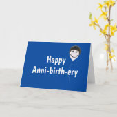 Ballonwaalf van de verjaardag op blauw kaart (Gele Bloem)