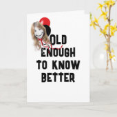 Ballonzijde van Birthday Face om ouder te worden Kaart (Gele Bloem)