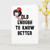 Ballonzijde van Birthday Face om ouder te worden Kaart (Gele Bloem)