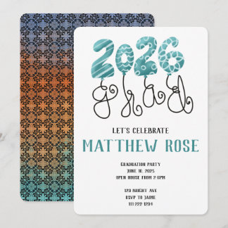 Balloon 2026 Grad Invitation Kaart