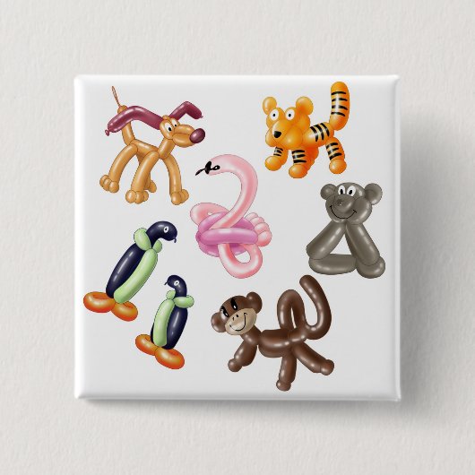 BALLOON ANIMAAL PARTIJ VIERKANTE BUTTON 5,1 CM (Voorkant)