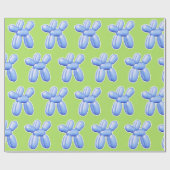 Balloon Animal Dog Blue       Cadeaupapier (Vlak)