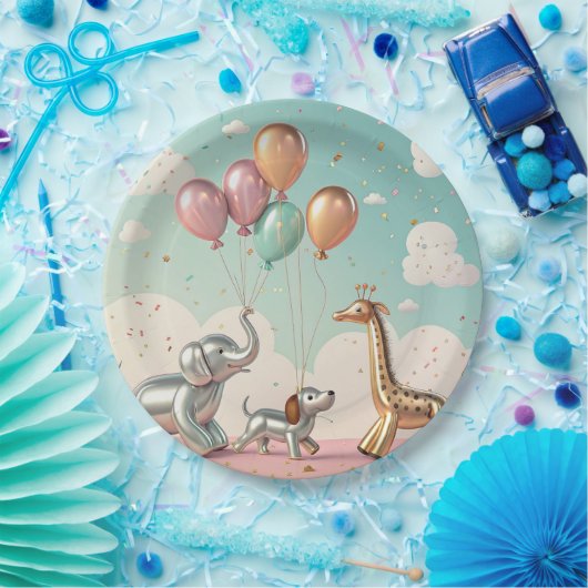 Balloon Animal Parade – Fun and Luxurious Party Ar Papieren Bordje (Feest)