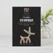 Balloon Animals Deer Kids Birthday Party Theme Kaart (Staand voorkant)