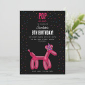 Balloon Animals Dog Kids Birthday Party Theme Kaart (Staand voorkant)