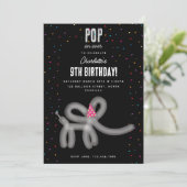 Balloon Animals Elephant Kids Birthday Party Theme Kaart (Staand voorkant)