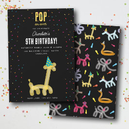 Balloon Animals Giraffe Kids Birthday Party Theme Kaart