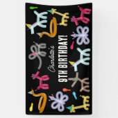 Balloon Animals Kids Birthday Party Theme Spandoek (Verticaal)