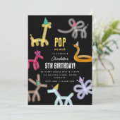 Balloon Animals Kids Party Theme Kaart (Staand voorkant)