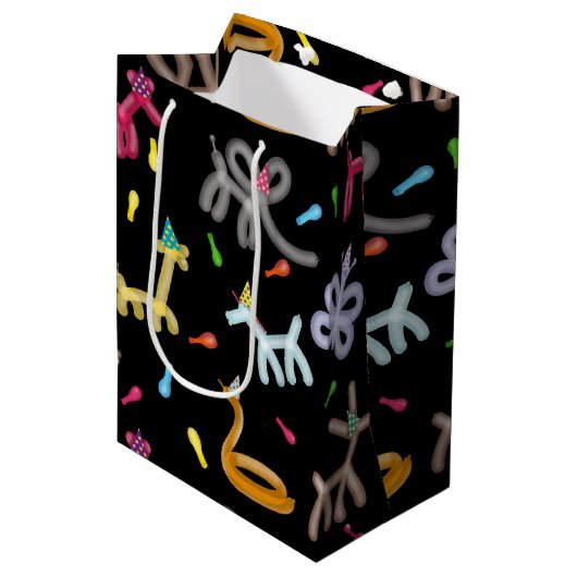 Balloon Animals Kids Party Theme Medium Cadeauzakje (Voorkant Gekanteld)