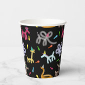 Balloon Animals Kids Party Theme Papieren Bekers (Achterkant)
