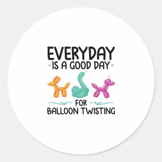 Balloon Animals | Modelling Balloons Twister Gifts Ronde Sticker (Voorkant)