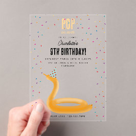 Balloon Animals Snake Kids Birthday Party Theme Acryl Uitnodigingen