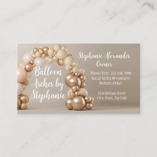 Balloon Arch Artist Party Planner Decoreren Visitekaartje (Voorkant)