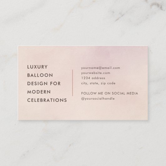 Balloon Arch Artist Pastel Visitekaartje (Achterkant)