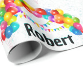 Balloon Arch Verjaardagsviering Naam toevoegen Cadeaupapier (Rol Hoek)