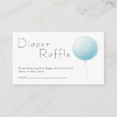 Balloon Baby Boy Shower Diaper Raffle Ticket Informatiekaartje (Voorkant)