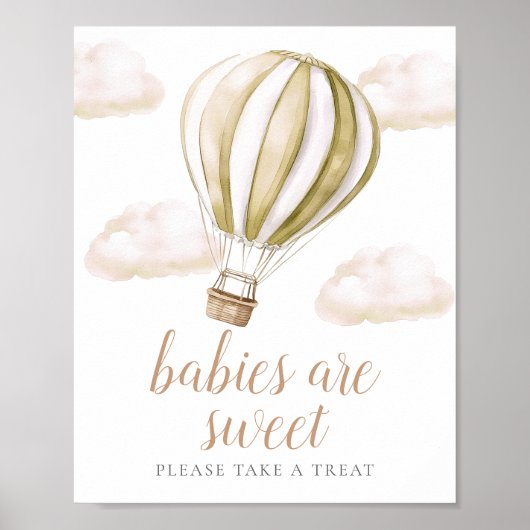 Balloon Baby Shower Sweet Favors Sign Poster (Voorkant)