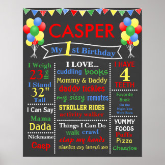 BALLOON BIRTHDAY CHALKBOARD POSTER - PRIME COLOREN
