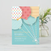 Balloon Bouquet 2 Uitnodiging (Staand voorkant)